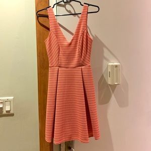 Aqua Bloomingdales. Pink fit and flare dress!